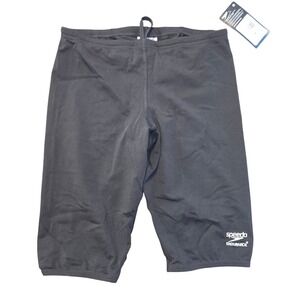 Speedo Mens Endurance+ Jammer Swimsuit Team Black 30 Competitive 8805014001 NEW